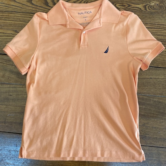 NAUTICA ORANGE POLO MEN'S SIZE S SLIM FIT - Picture 4 of 5